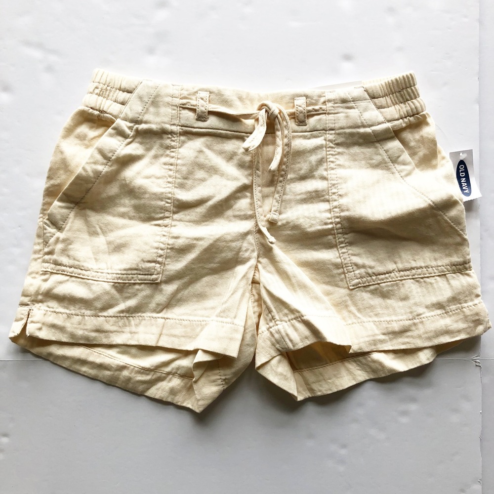 Old Navy Shorts Womens XS Cream Cotton Gauze Safari Shorts Neutral NWT